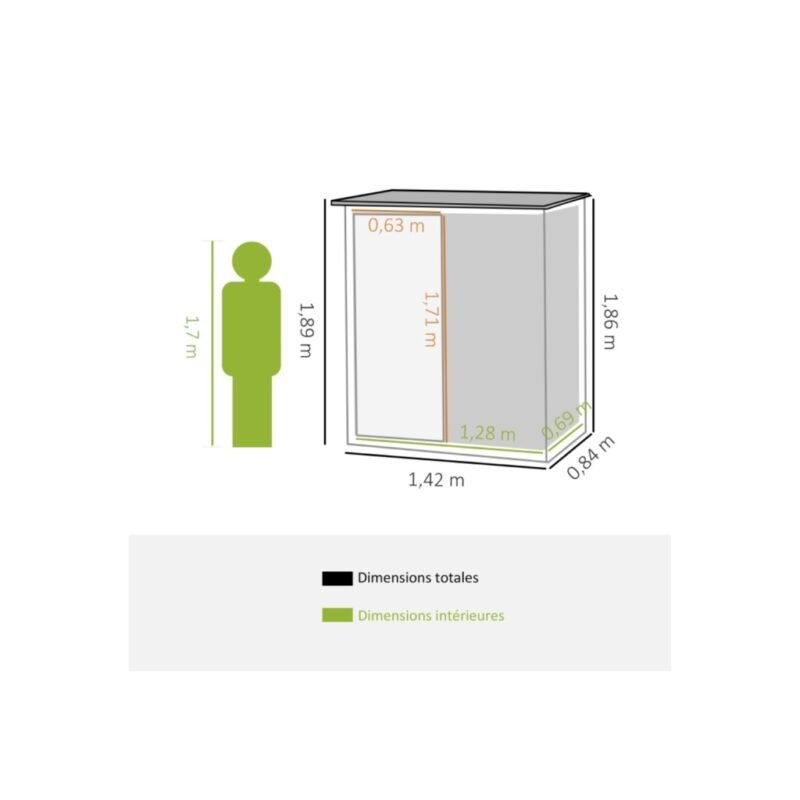 Abri de jardin en acier ondulée COMPACT - 1,2 m² – Image 4