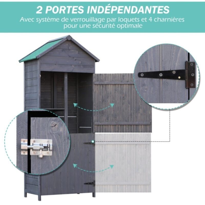 Abri de jardin en pin massif ANASTASIA - 1,19 m² – Image 4
