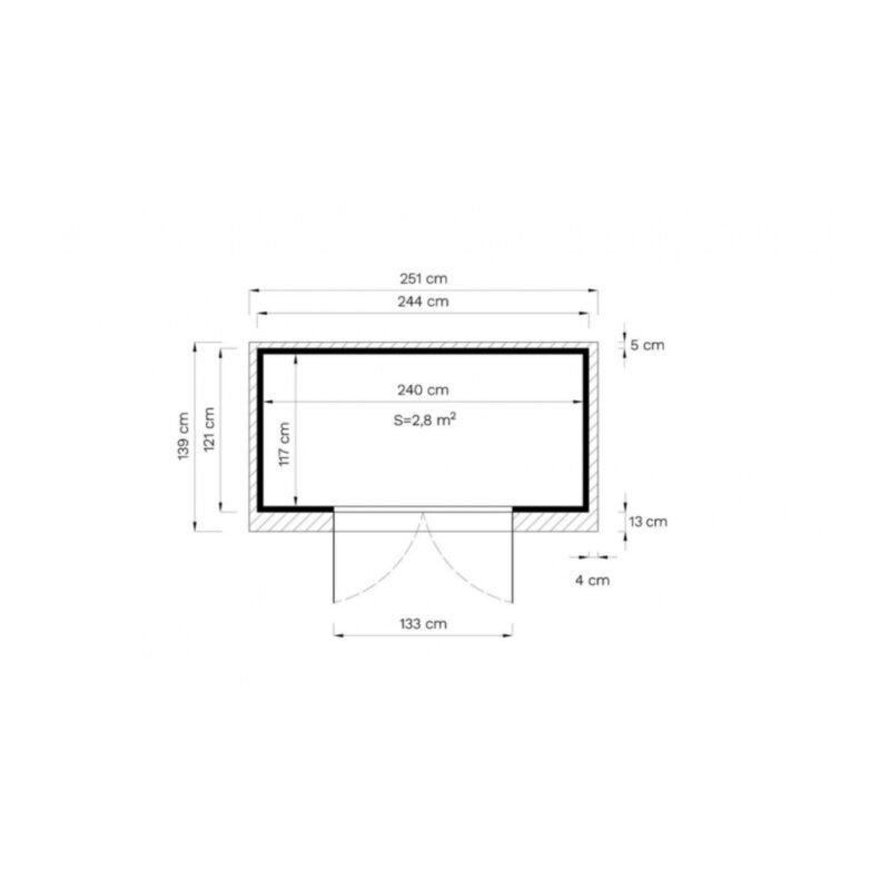 Abri de jardin en bois LIZIA – 2,96 m² – Image 3